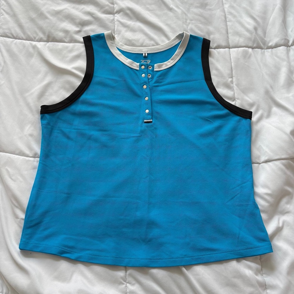 Tail Performance Tank Top Womens XL Blue Sleeveless Golf Tennis Snap Activewear